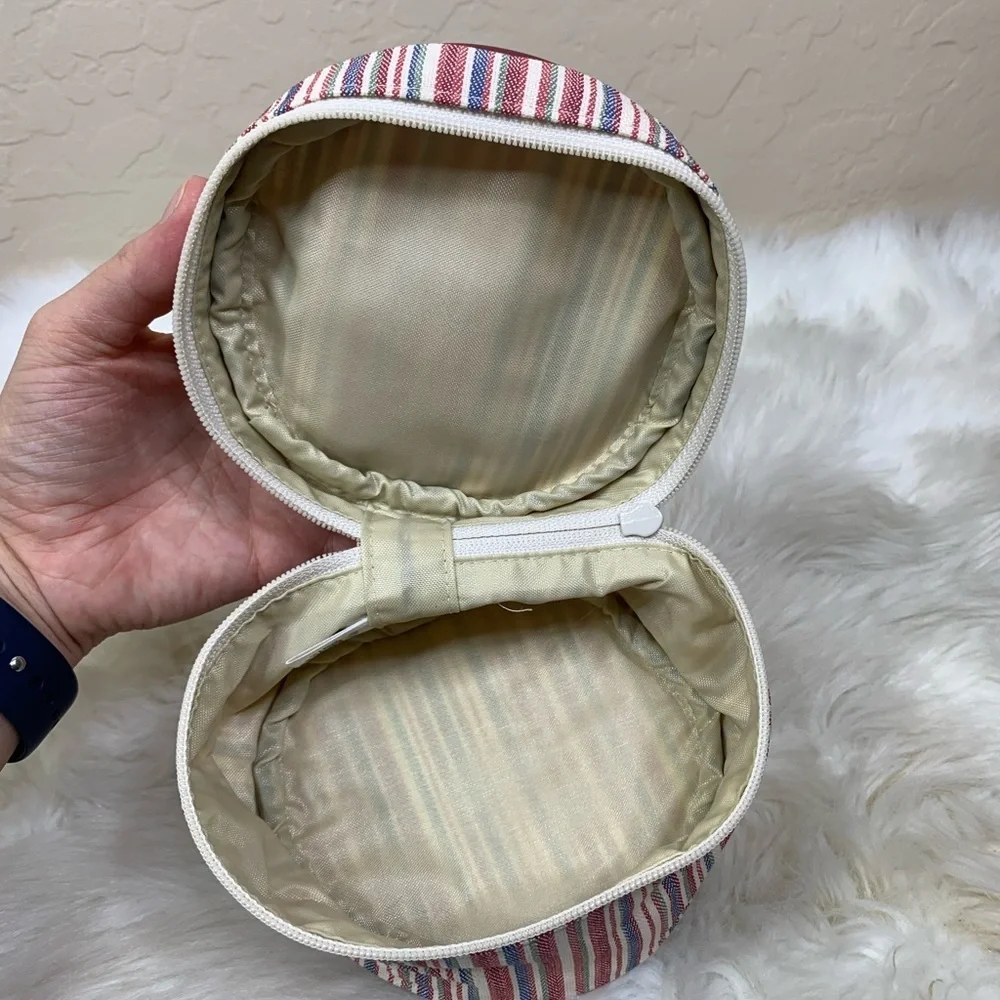 Longaberger Market Stripe Moms Essential Cosmetics Bag